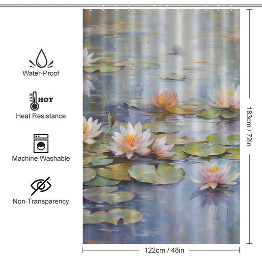 Floral Pond Lily Shower Curtain