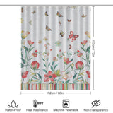 Flowers and Butterflies Boho Shower Curtain