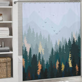 A Pine Forest Shower Curtain from Cotton Cat, perfect for adding a touch of nature to your bathroom decor.