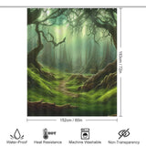 A realistic Tropical Forest Shower Curtain made of 100% polyester that is waterproof, by Cotton Cat.