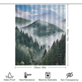 A Misty Forest Shower Curtain with a view of mountains and fog from Cotton Cat.