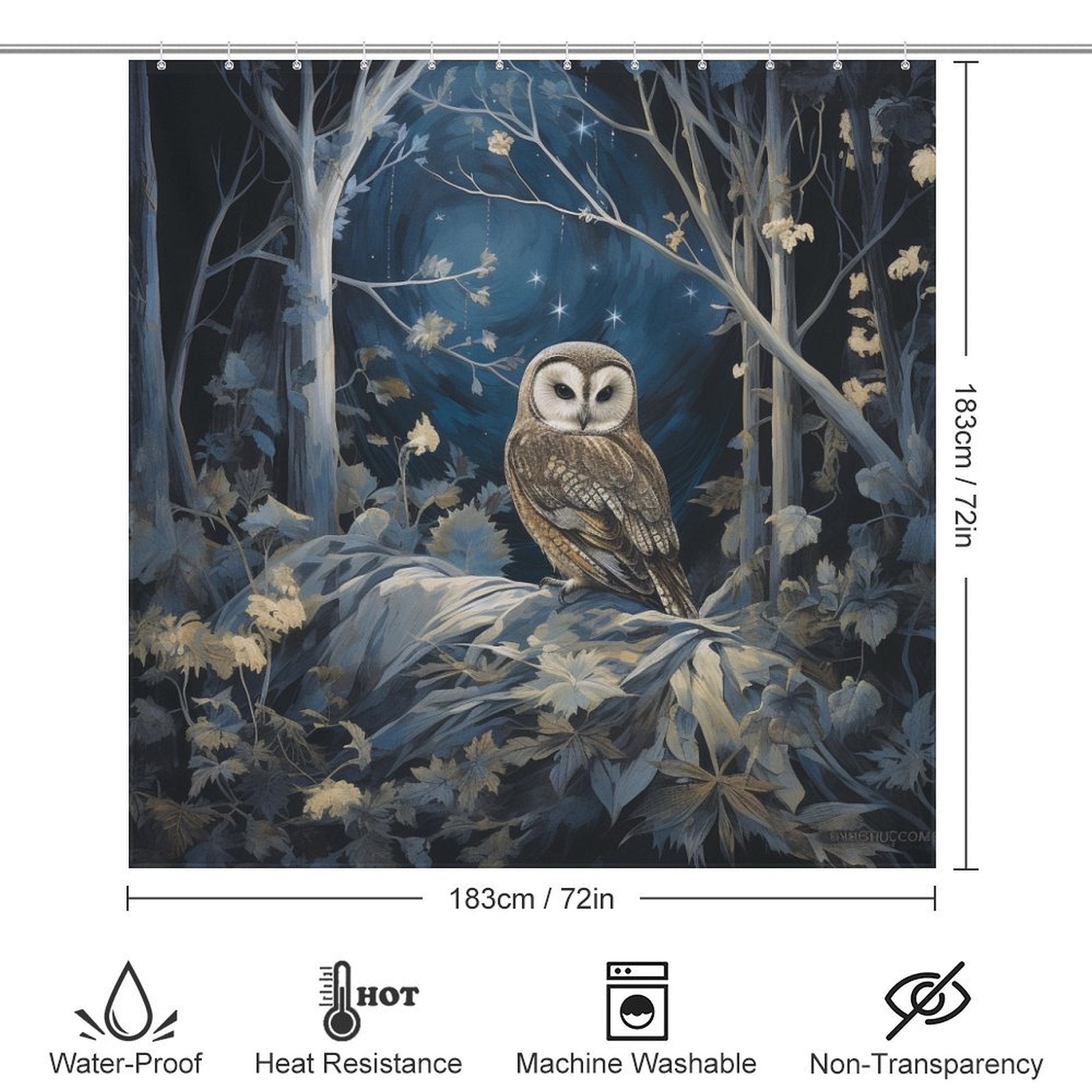  Forest Owl Shower Curtain