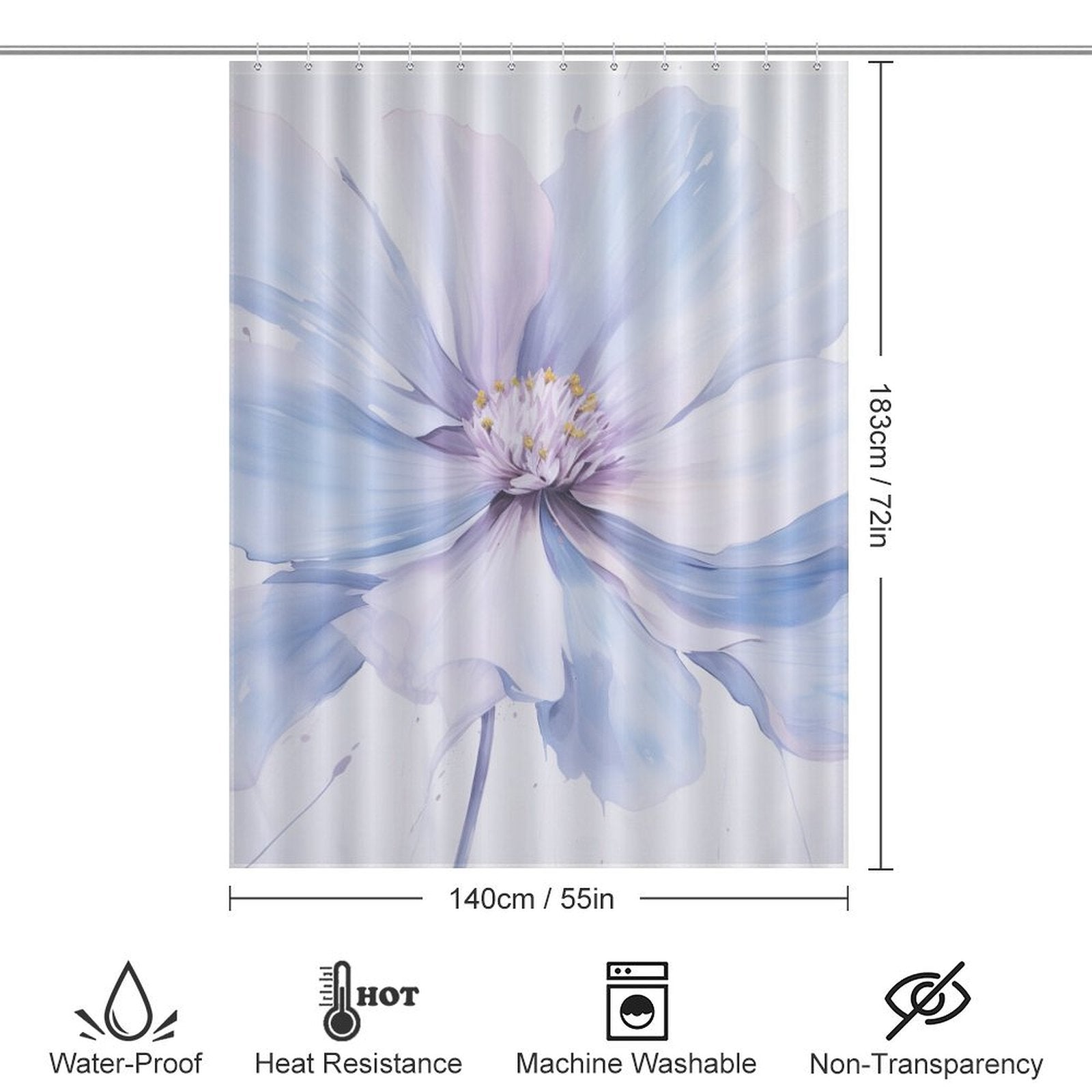 FreshMist Periwinkle Shower Curtain