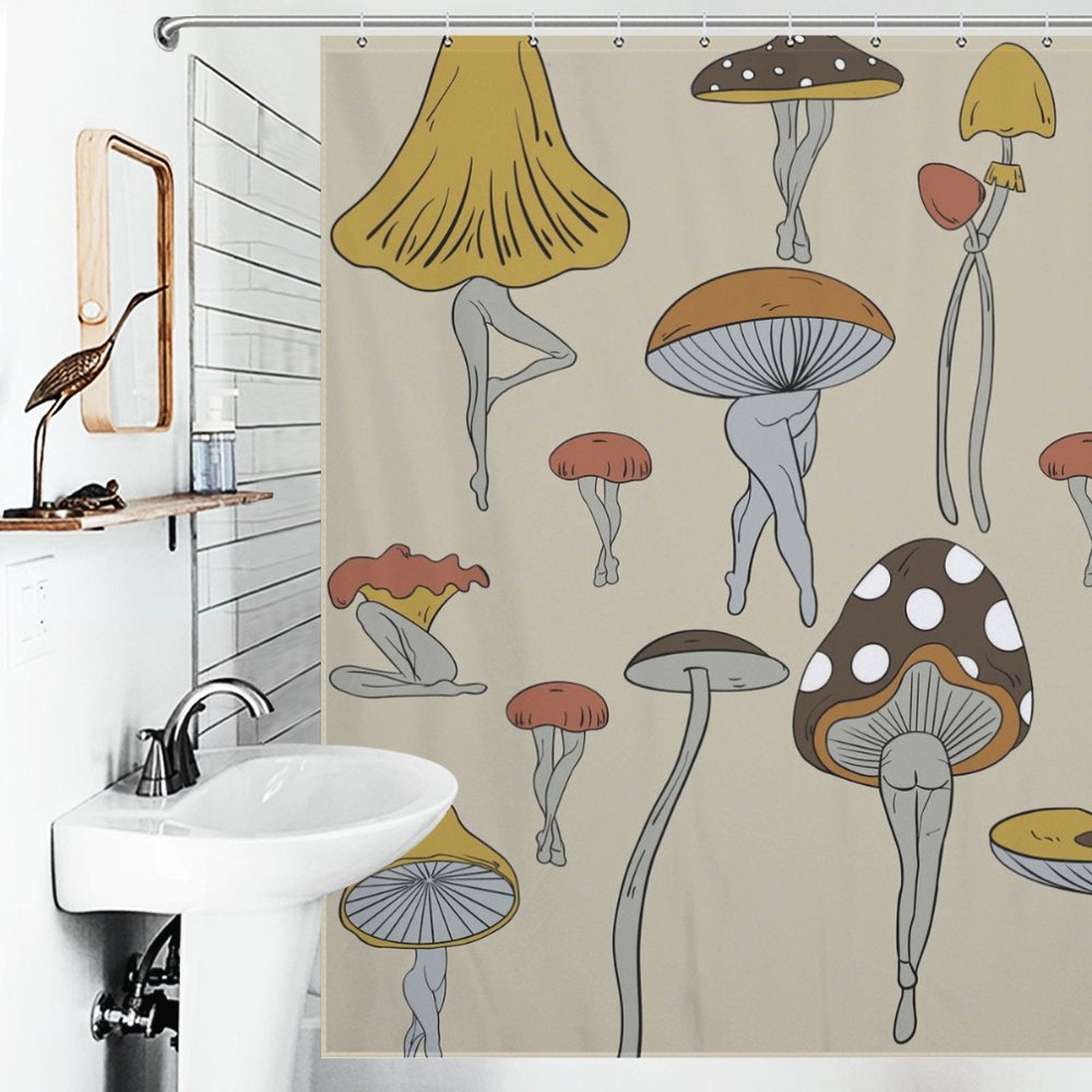 Funny Butt Mushroom Shower Curtain