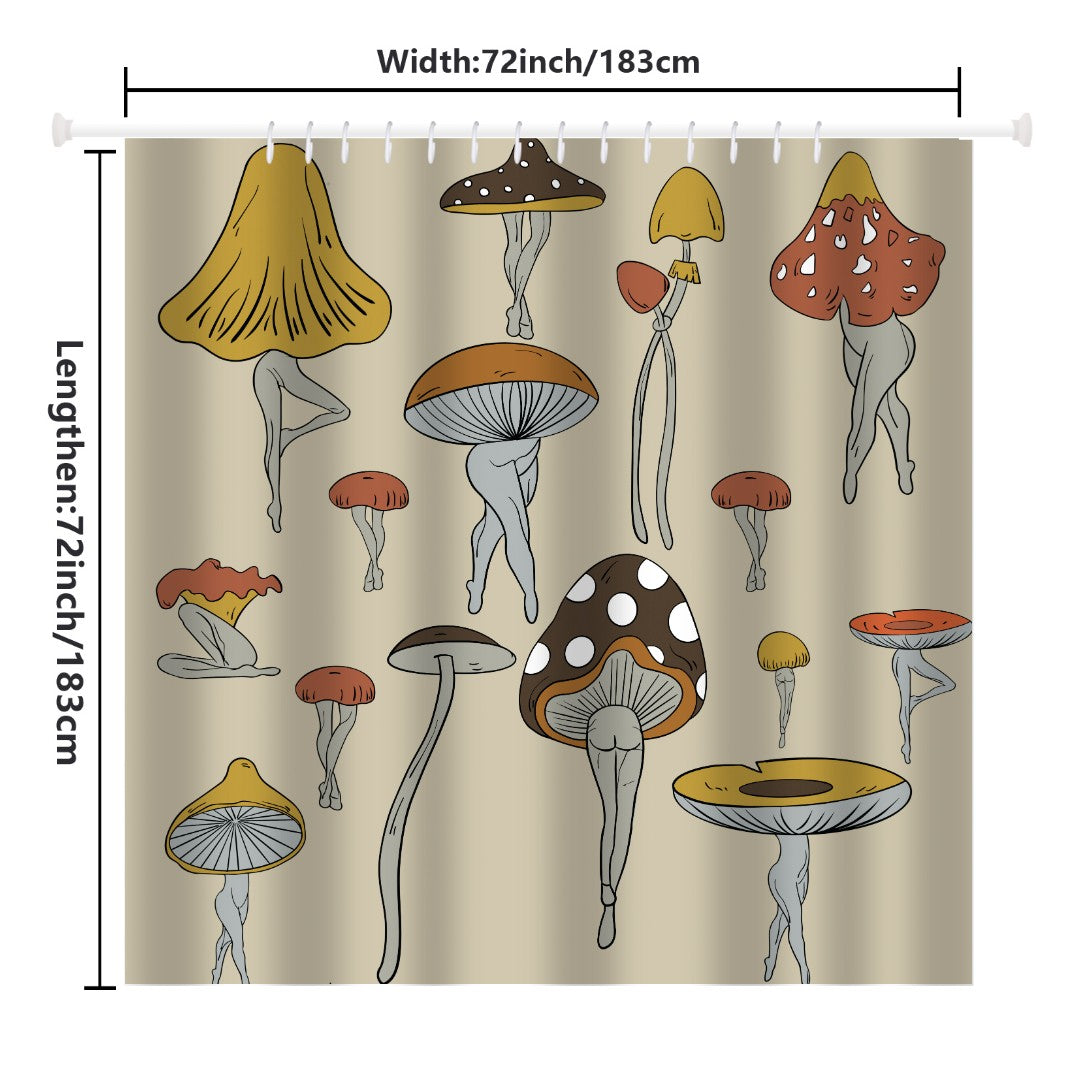 Funny Butt Mushroom Shower Curtain