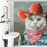 Funny Cowboy Cat Shower Curtain