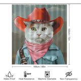 Funny Cowboy Cat Shower Curtain