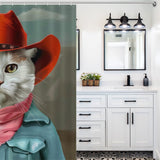 Funny Cowboy Cat Shower Curtain