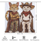 Funny Cute Cartoon Cowboy Cat Shower Curtain