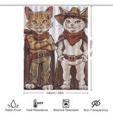 Funny Cute Cartoon Cowboy Cat Shower Curtain