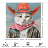 Funny Fat Cowboy Cat Shower Curtain