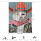 Funny Fat Cowboy Cat Shower Curtain