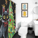 Transform your bathroom into a festive and whimsical space with a touch of humor. Adorned with the Cotton Cat Funny Mosaic Black Cat Christmas Shower Curtain, this bathroom decor is perfect for adding a mischievous touch to your holiday season.