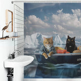 Funny Sea Travel Cat Shower Curtain