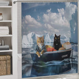 Funny Sea Travel Cat Shower Curtain