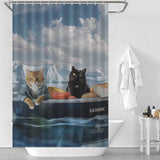 Funny Sea Travel Cat Shower Curtain