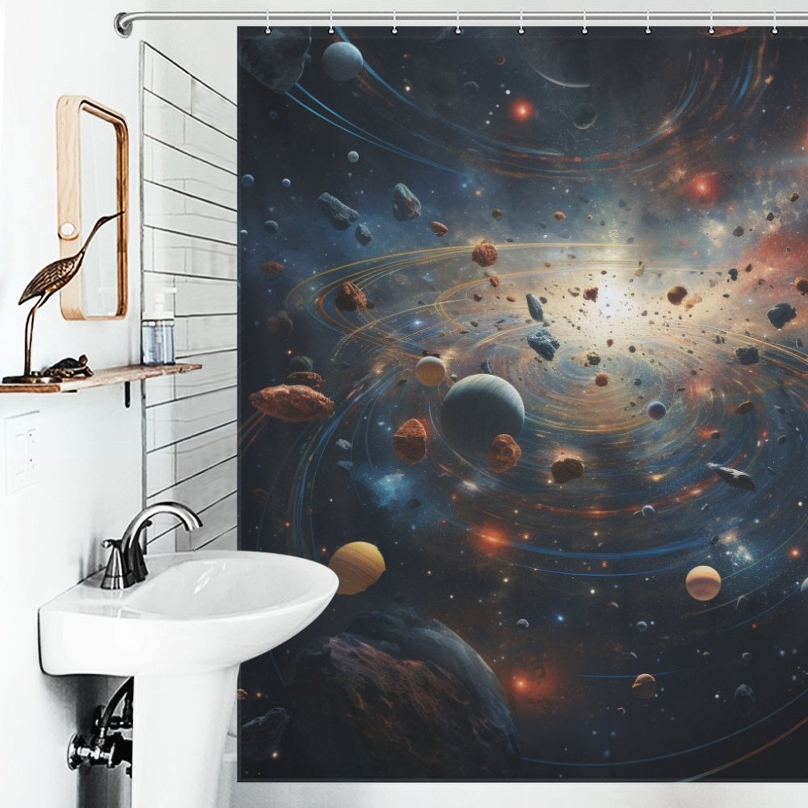 Galactic Dreams Planet Shower Curtain