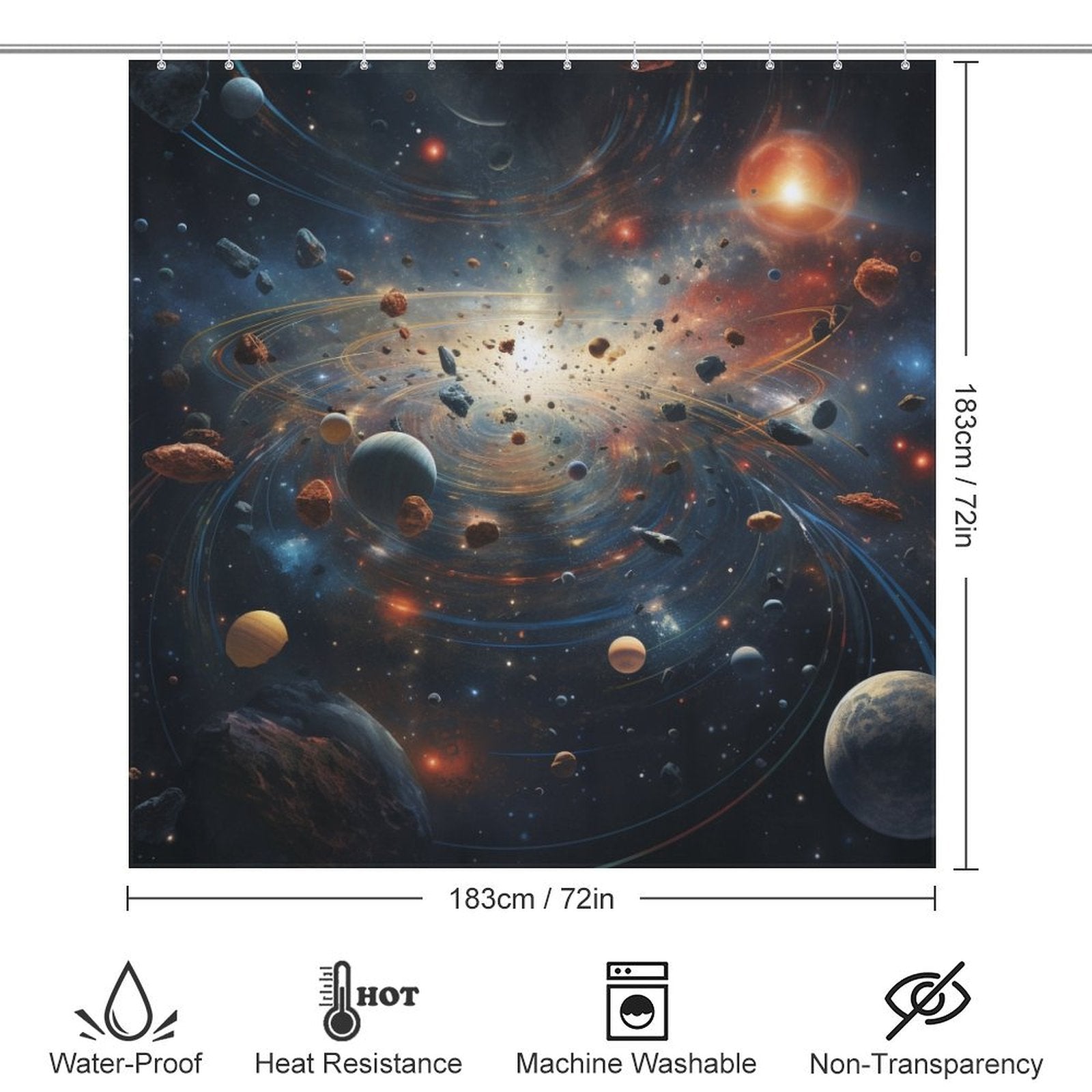 Galactic Dreams Planet Shower Curtain