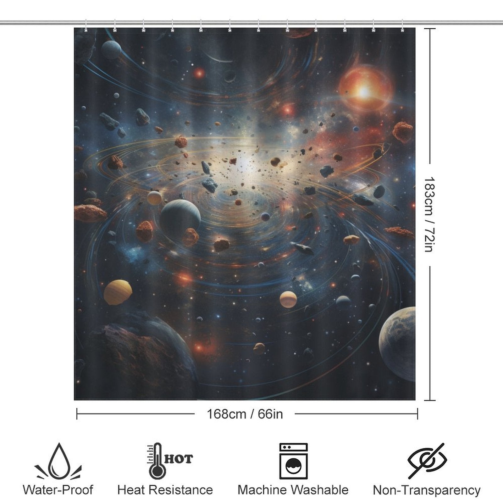 Galactic Dreams Planet Shower Curtain