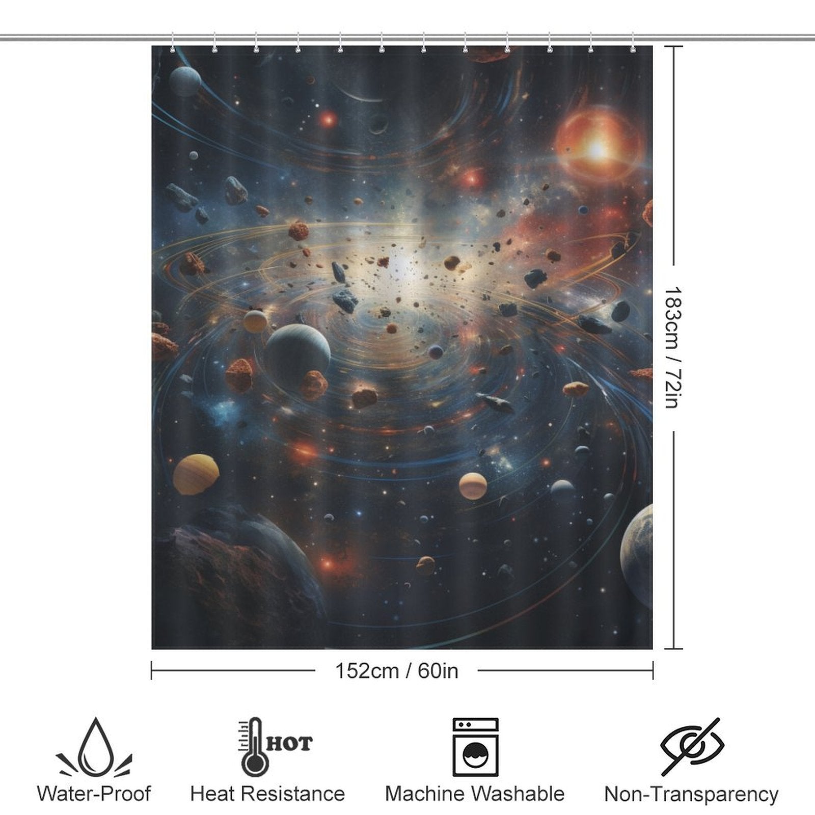 Galactic Dreams Planet Shower Curtain