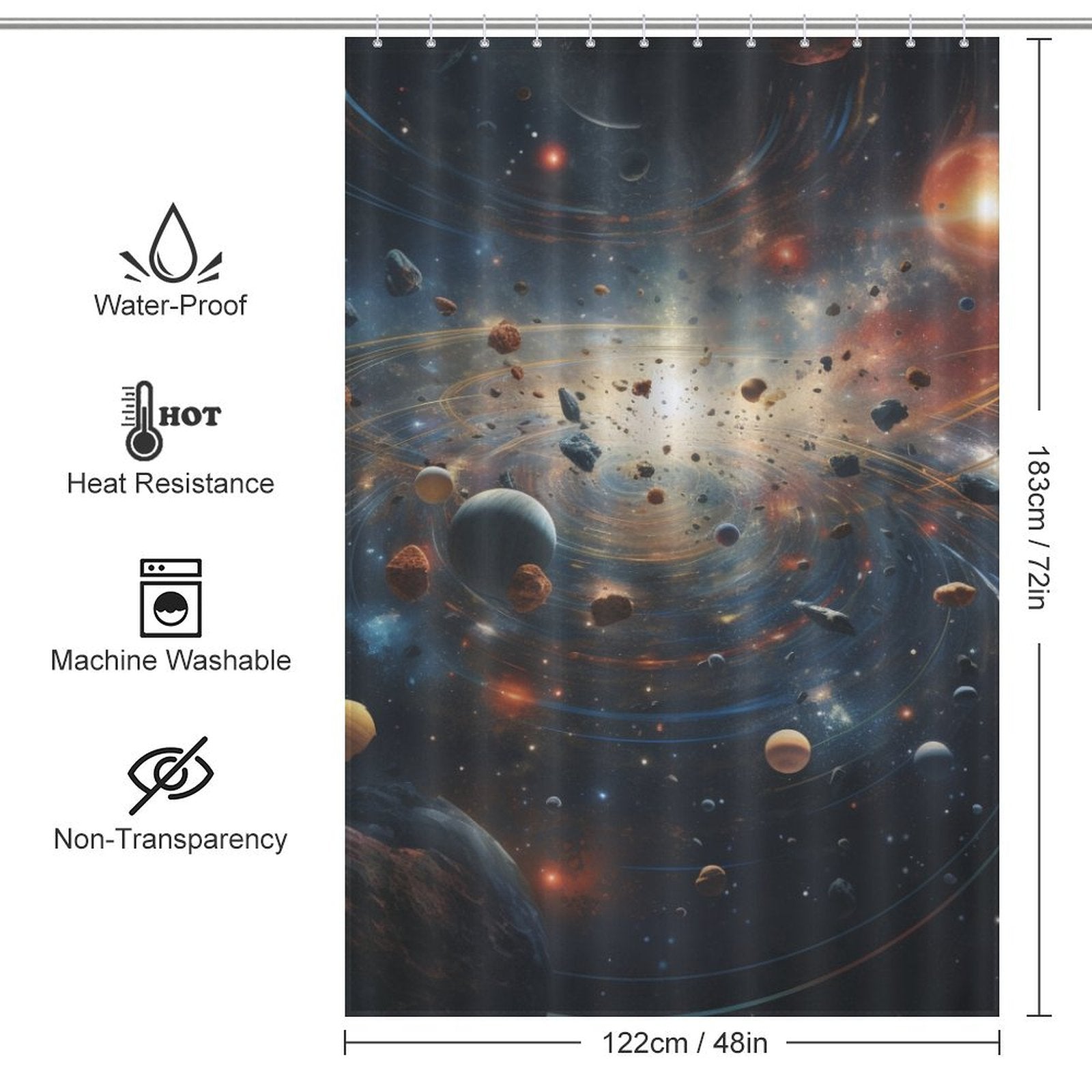 Galactic Dreams Planet Shower Curtain