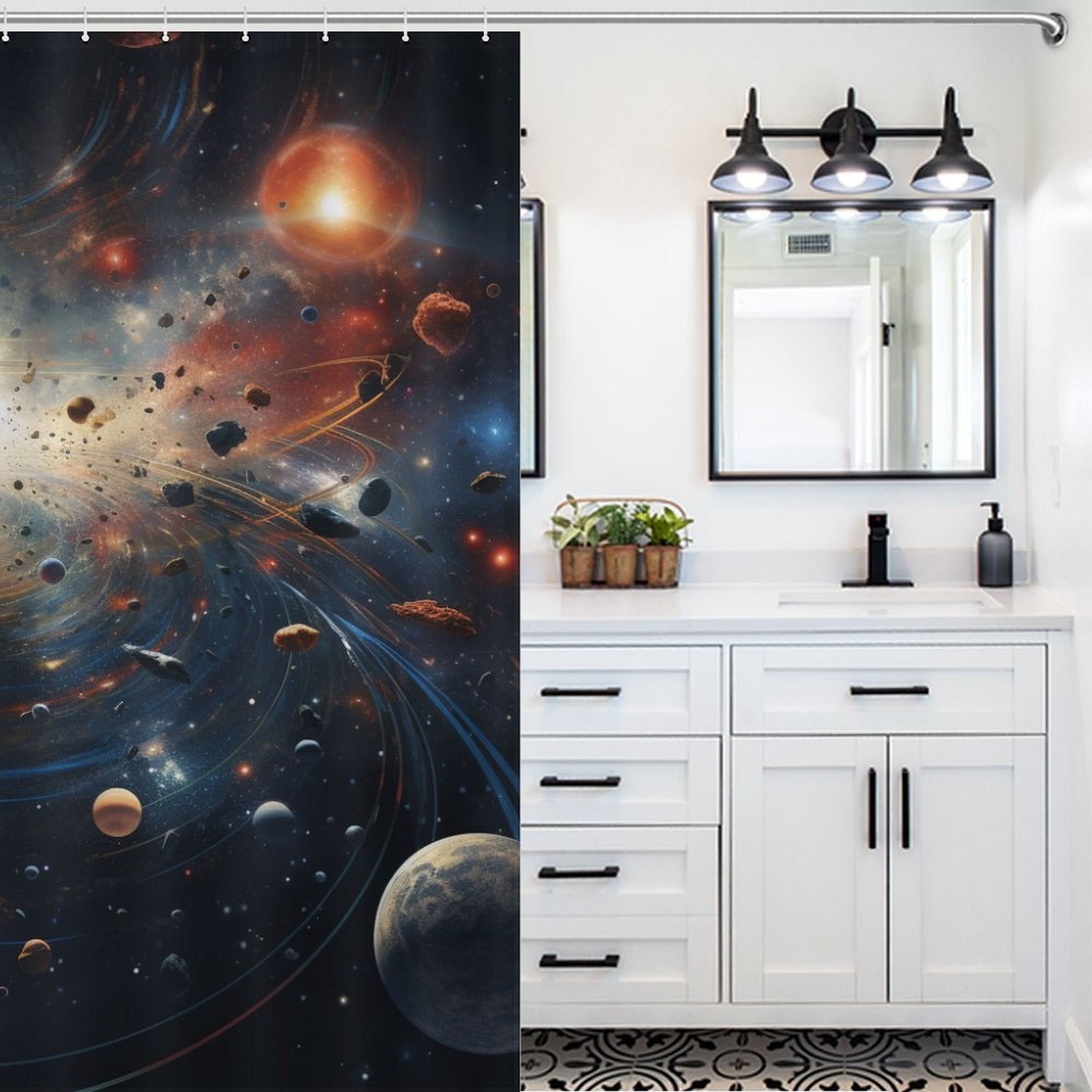 Galactic Dreams Planet Shower Curtain