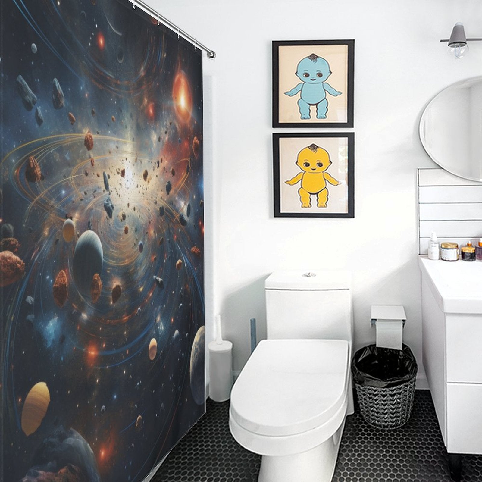 Galactic Dreams Planet Shower Curtain