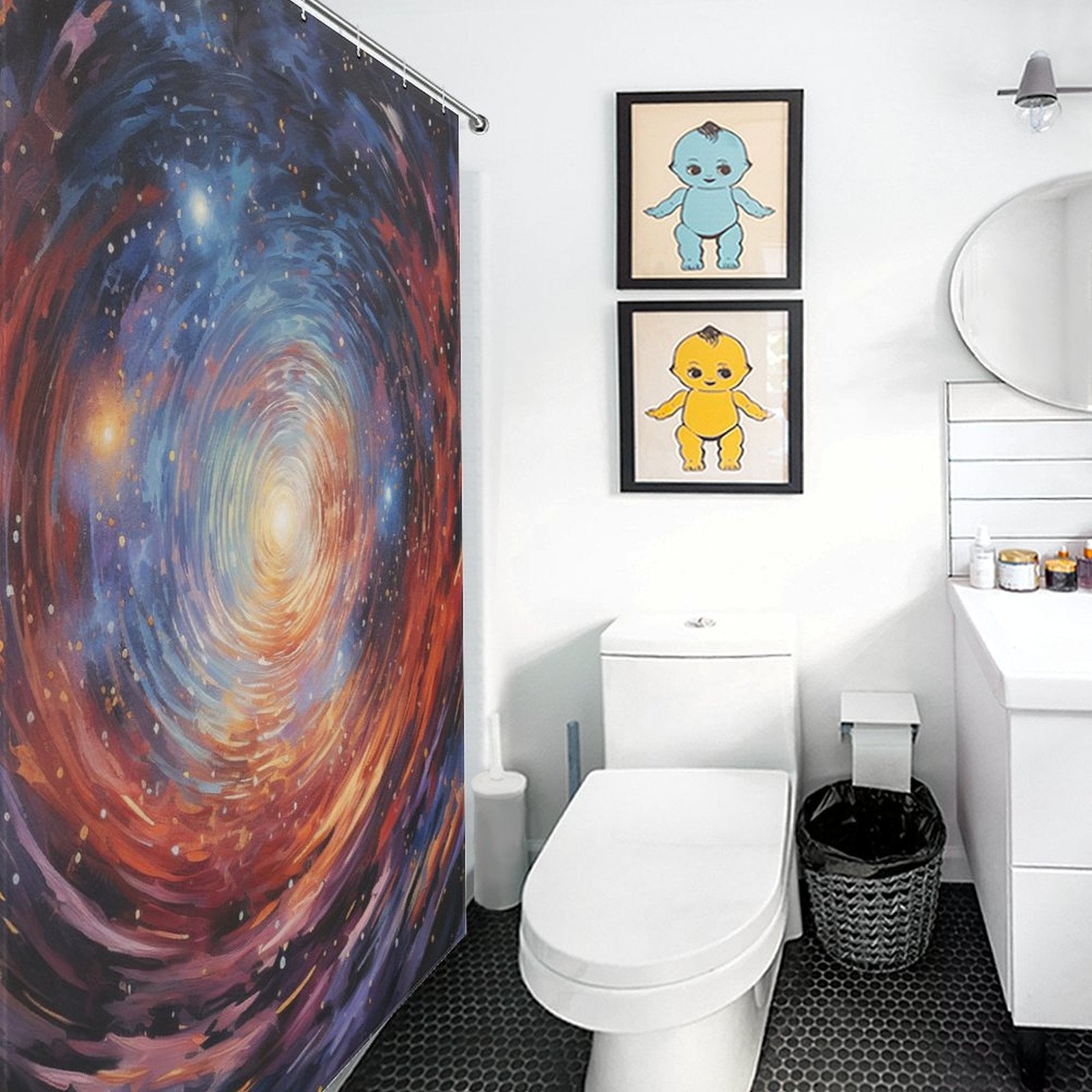 Galaxy Print Space Shower Curtain