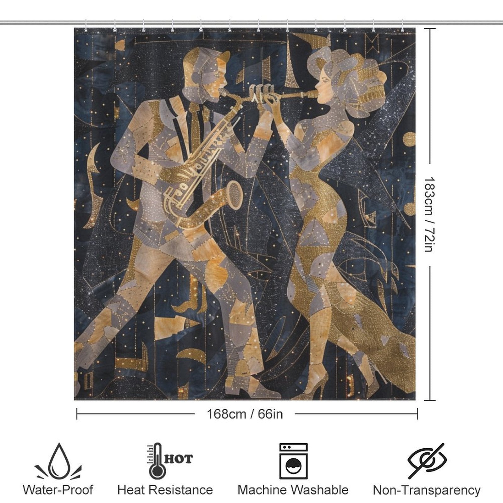 Gatsby Inspired 1920s Shower Curtain