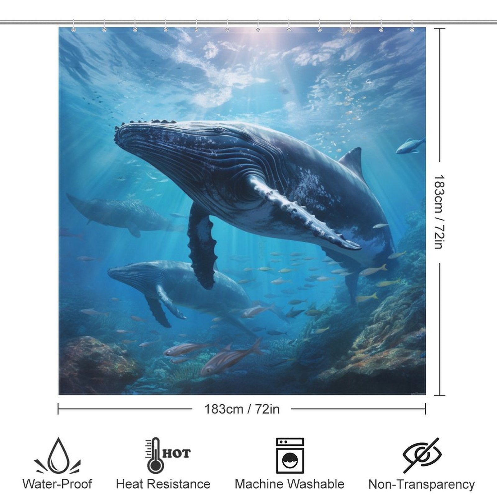 Gentle Giants Whale Shower Curtain