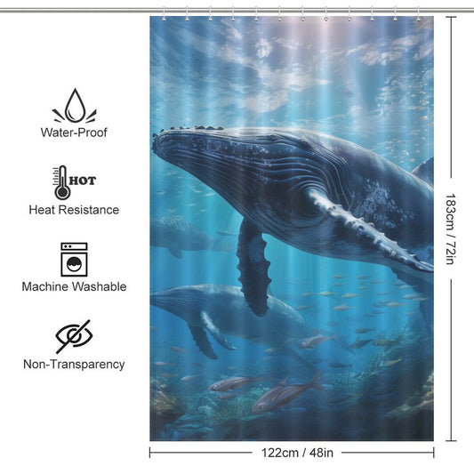 Gentle Giants Whale Shower Curtain