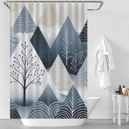 Geometric Scandinavian Shower Curtain