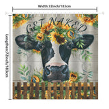 Get Naked Cow Fence  Sunflower Shower Curtain