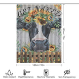 Get Naked Cow Fence  Sunflower Shower Curtain