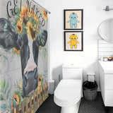 Get Naked Cow Fence  Sunflower Shower Curtain