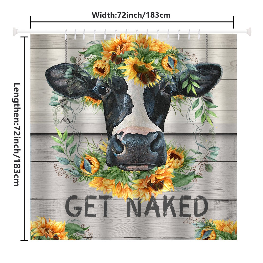 Get Naked Cow Sunflower Shower Curtain