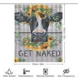 Get Naked Cow Sunflower Shower Curtain