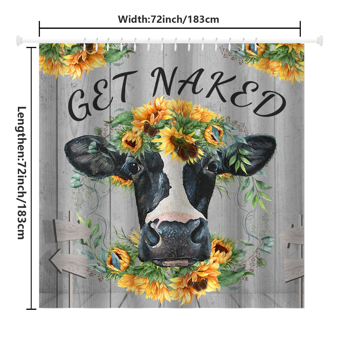 Get Naked Cow arrow Sunflower Shower Curtain