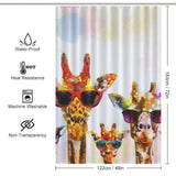 Add some fun to your bathroom decor with this waterproof Funky Giraffe Shower Curtain-Cottoncat by Cotton Cat.