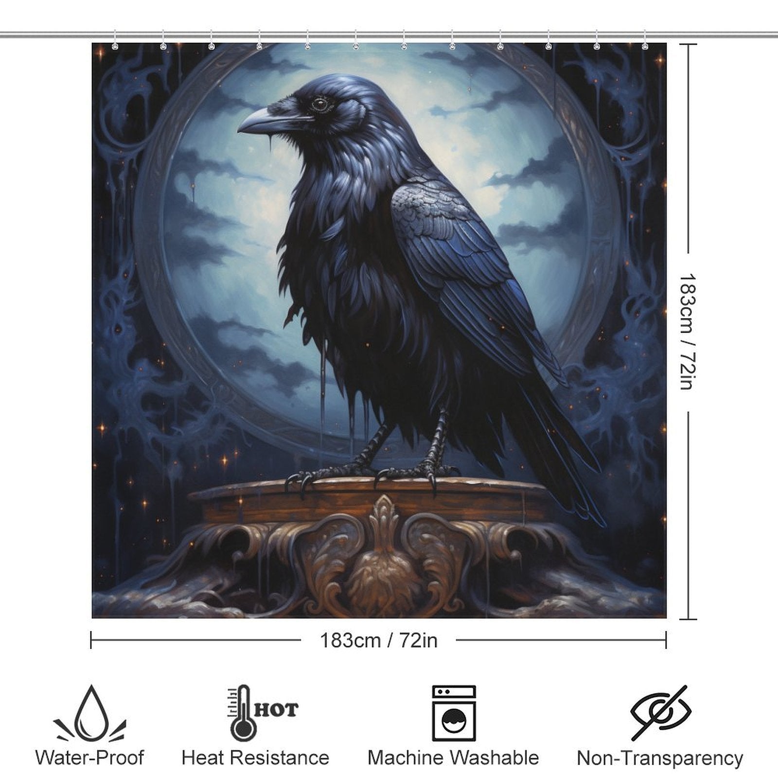 Gothic Raven Shower Curtain