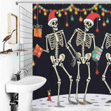 Cotton Cat's Gothic Skull Dancing Skeletons Christmas Shower Curtain.