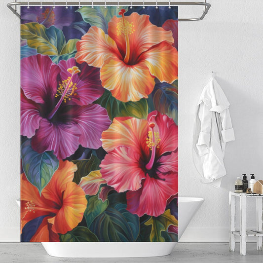 GracefulBloom Hibiscus Shower Curtain