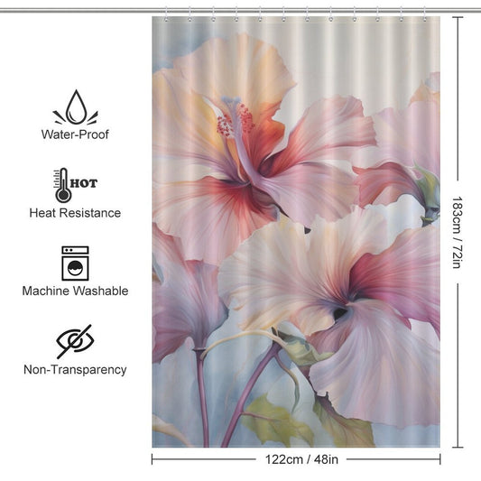 Graceful Hibiscus Shower Curtain