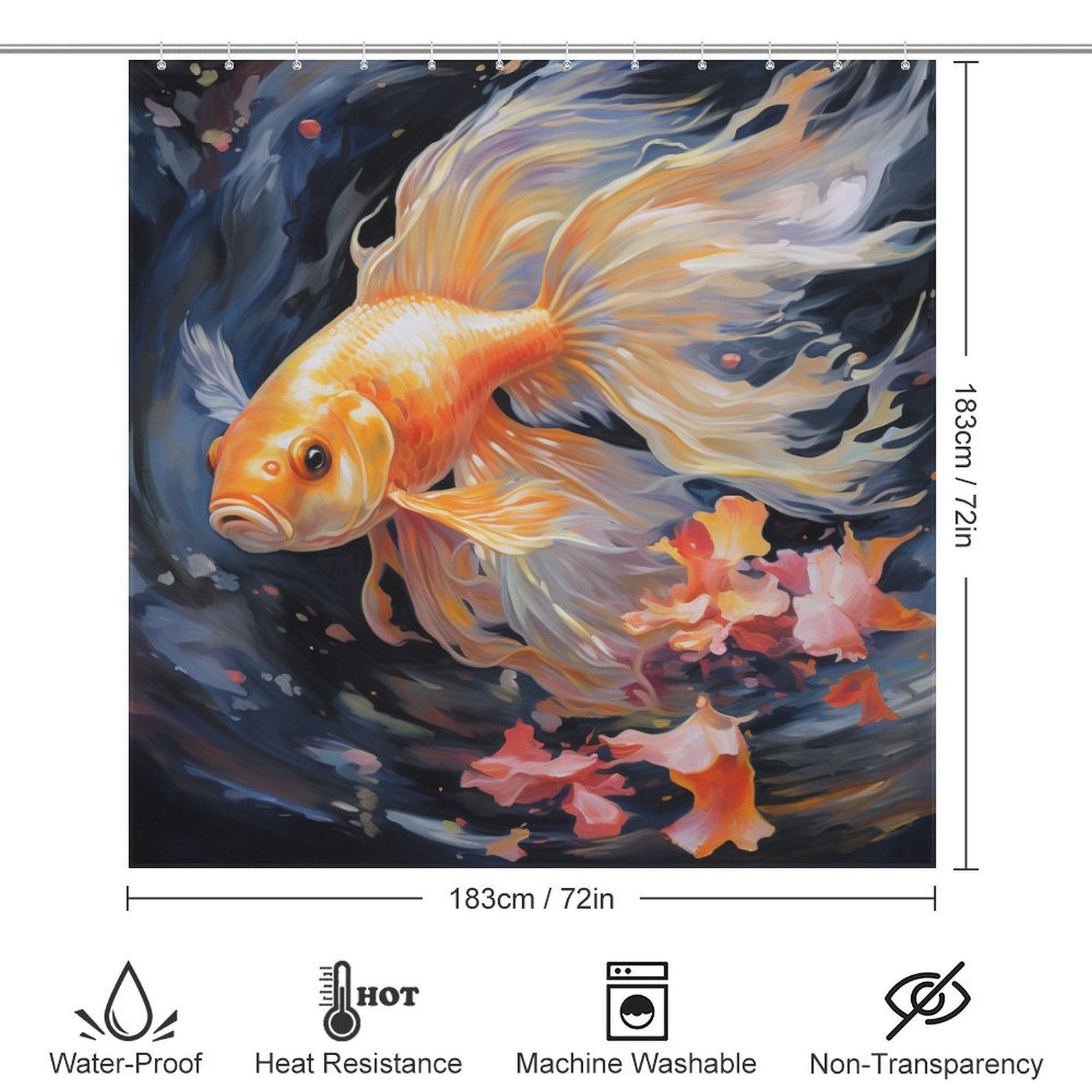 Graceful goldfish shower curtain Art 