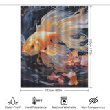 Graceful goldfish shower curtain Art 