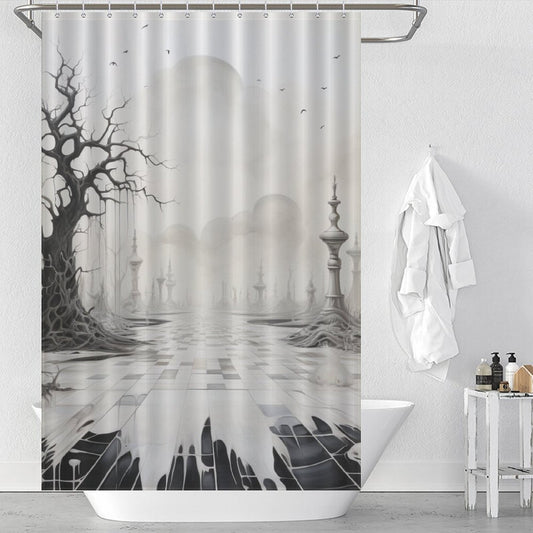 Graphic Chic Black and White Shower Curtain