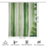 Green Stripe Shower Curtain 