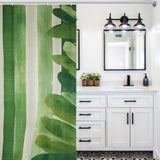 Green Stripe Shower Curtain 