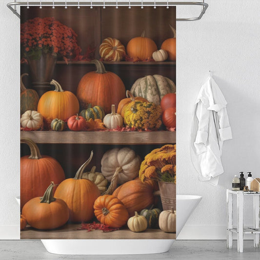 Harvest Glow Pumpkin Shower Curtain