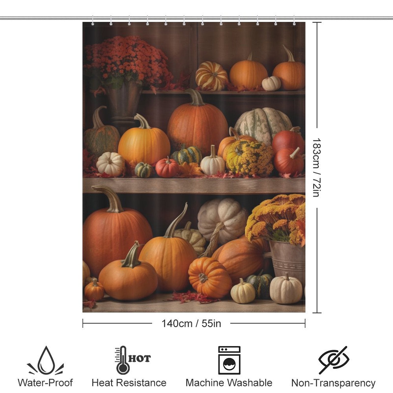 Harvest Glow Pumpkin Shower Curtain